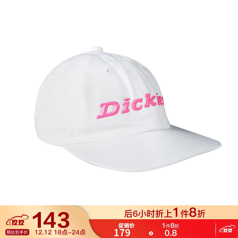 Dickies棒球帽男女同款帽子秋季棉斜纹Dickies字母金属风格烫片棒球帽