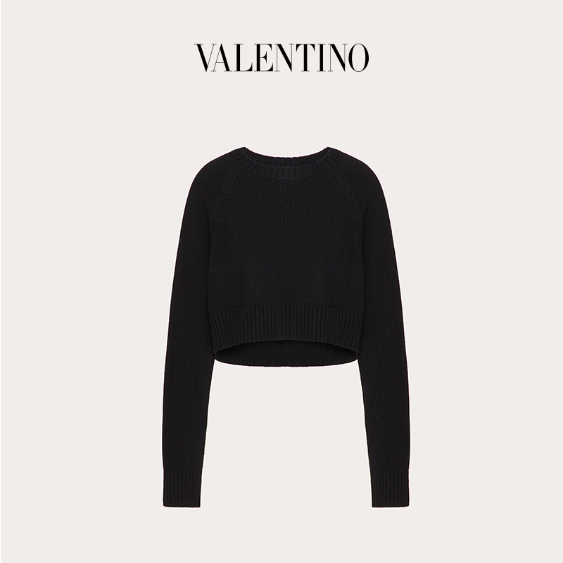 Valentino/华伦天奴女士新品黑色羊绒针织衫- 返利网