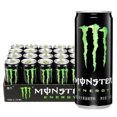 魔爪monster 维生素饮料 运动饮料 330ml*24罐 整箱装 可口可乐公司